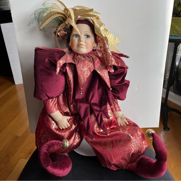 VTG Porcelain Clown Doll Court Jester - Picture 3 of 8